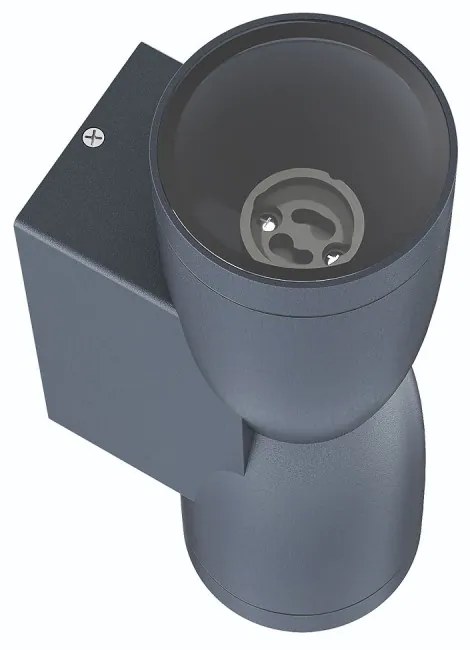 Applique Conica a Clessidra Bidirezionale, IP65 GU10 - Grigia Colore del corpo Grigio
