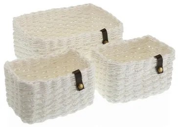 Set di Cestini Versa Bianco Carta 19 x 12 x 26 cm