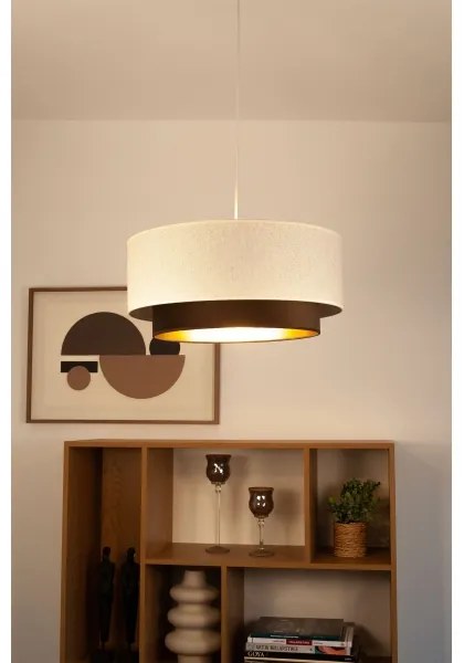 Lampada a sospensione su cavo NATIA 1xE27/60W/230V Ø 45 cm bianco/marrone