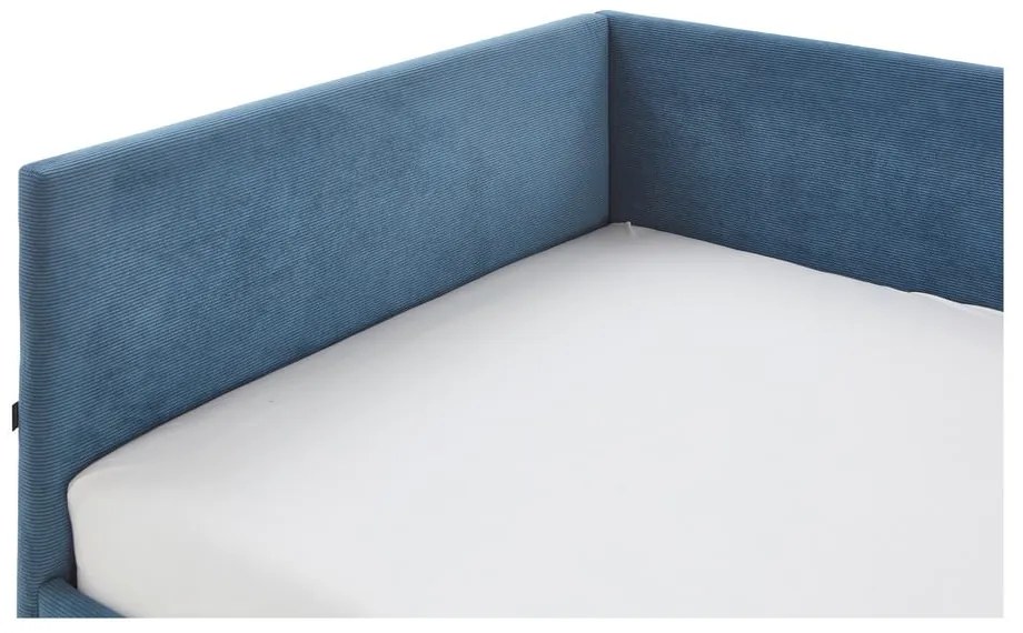 Letto da bambini con sponde blu imbottito con contenitore con rete inclusa 90x200 cm Cool – Meise Möbel