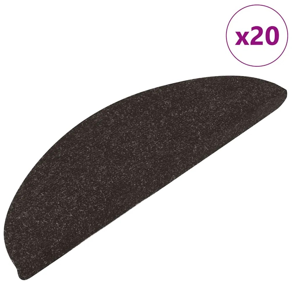 Tappetini Autoadesivi Per Scale 20 Pz Neri 56x17x3 Cm /