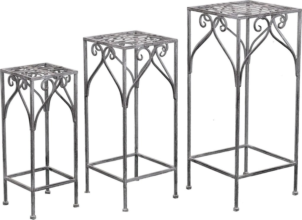 DORIAN - set di 3 fioriere quadrato