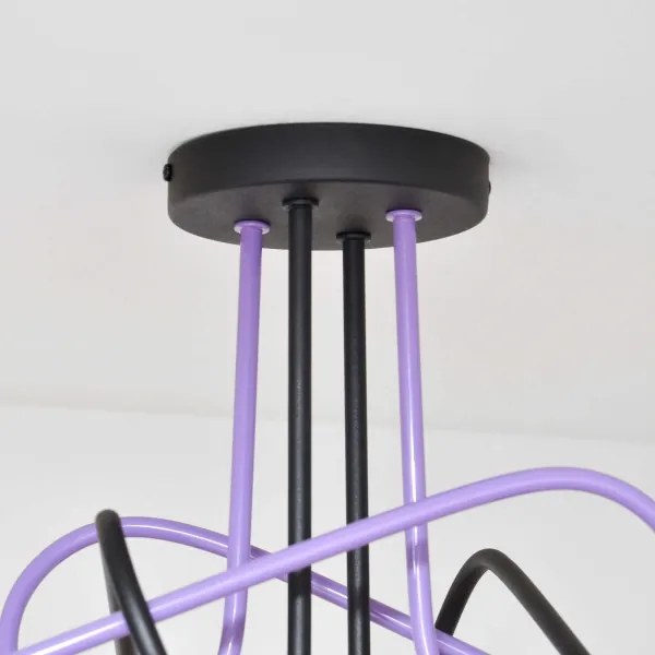 Lampadario a plafone OXFORD 4xE27/15W/230V nero/viola