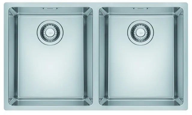 Lavello integrato 2 vasche in inox argento FRANKE Maris inox L 44 x L 74 cm