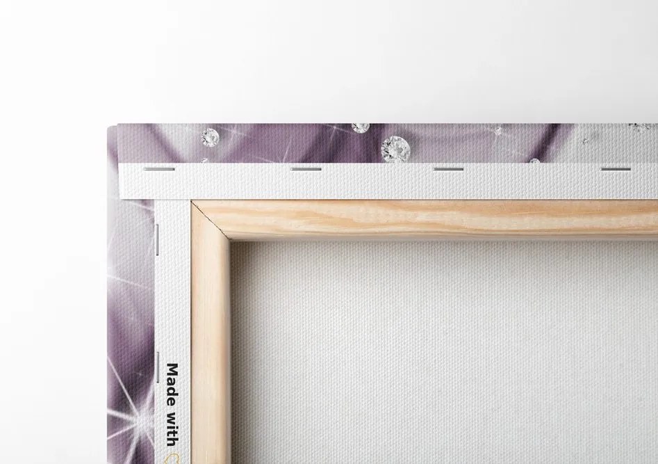 Quadro su tela – Fiori viola su sfondo astratto