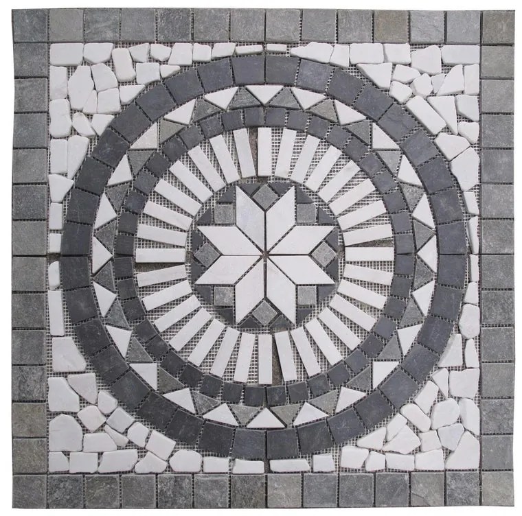Rosone in pietra Giove multicolore opaco L 67 x L 67cm x Sp. 7 mm