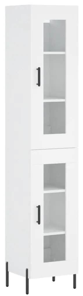 Credenza bianca 34,5x34x180 cm in legno multistrato