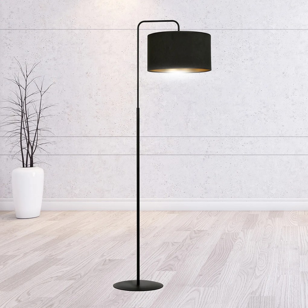 Piantana Contemporaneo Ganesha Acciaio Nero 1 Luce E27 Ip20