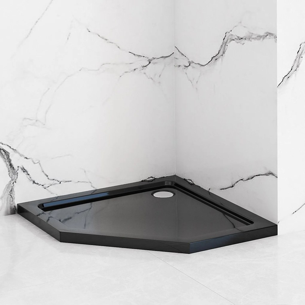 Piatto doccia acrilico Rea Diamond Black 90x90