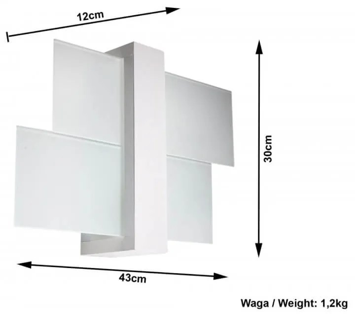 Applique da Soffitto in Legno e Vetro FENIKS 1 E27 Bianca da Interno Colore del corpo Bianco
