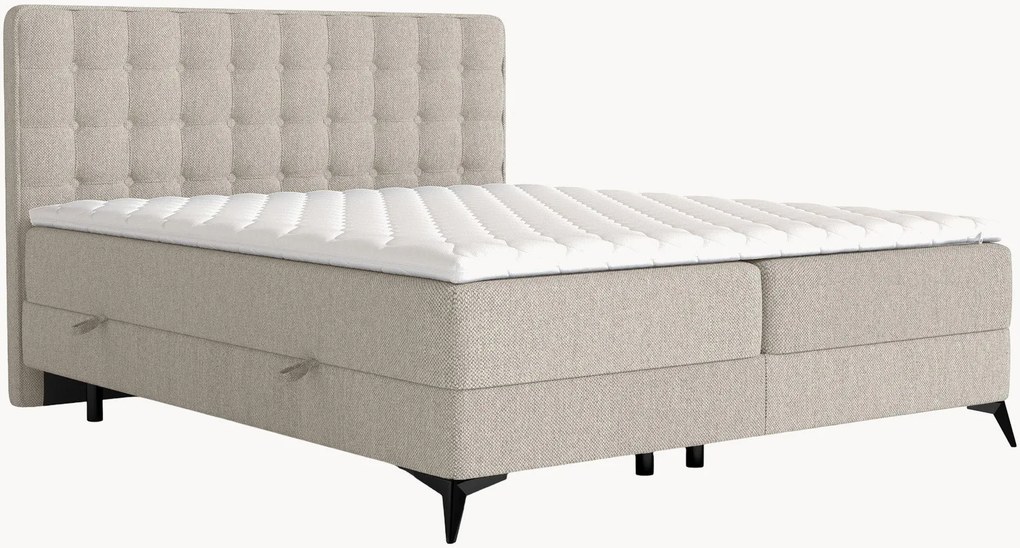 Letto boxspring fatto a mano con contenitore Annakie, H3
