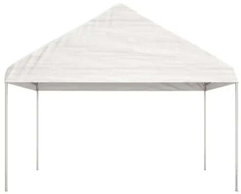 Gazebo con Tetto Bianco 17,84x4,08x3,22 m in Polietilene