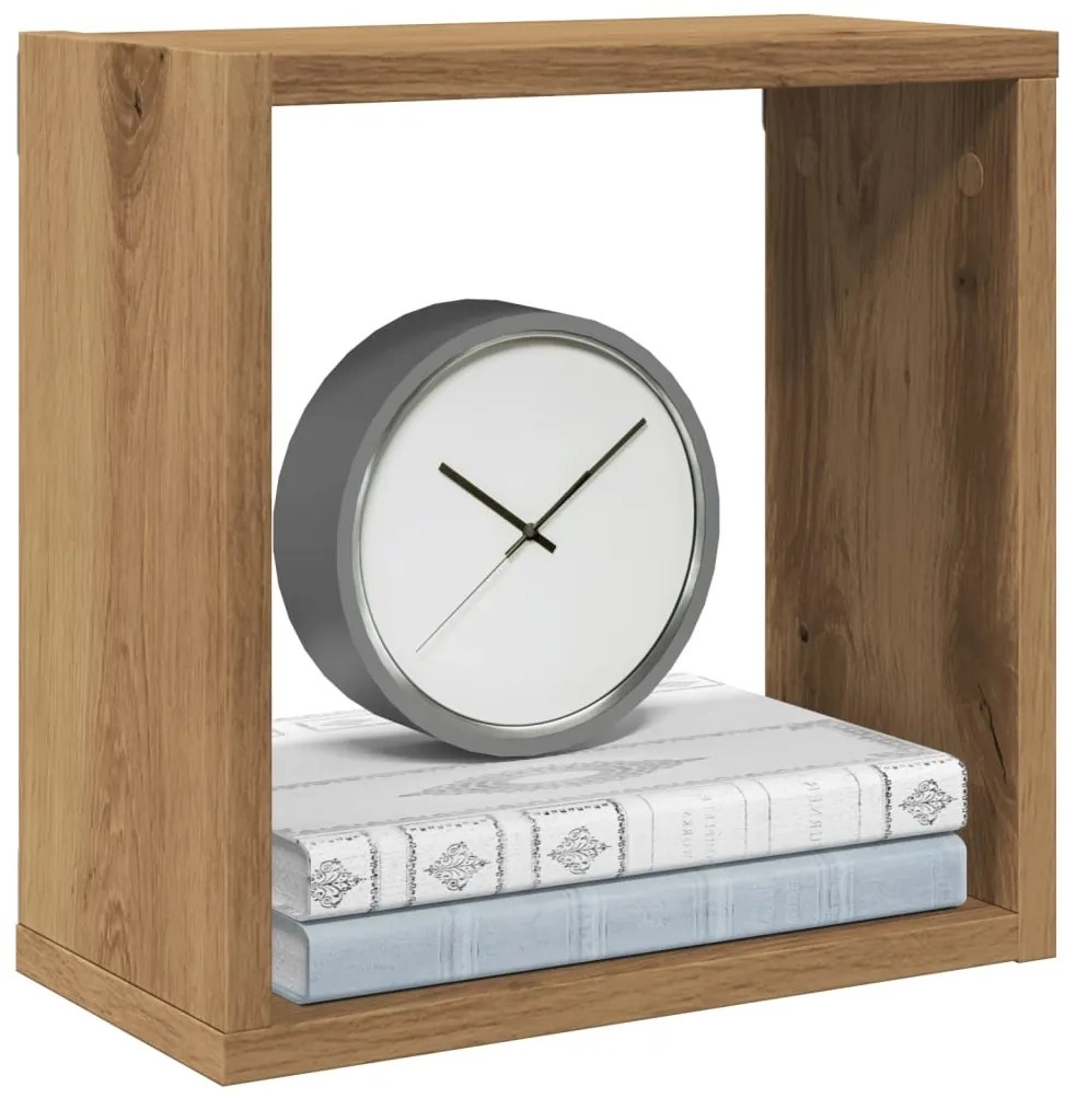 Mensole Parete A Cubo 4 Pz Artigianale 30x15x30 Cm Truciolato /