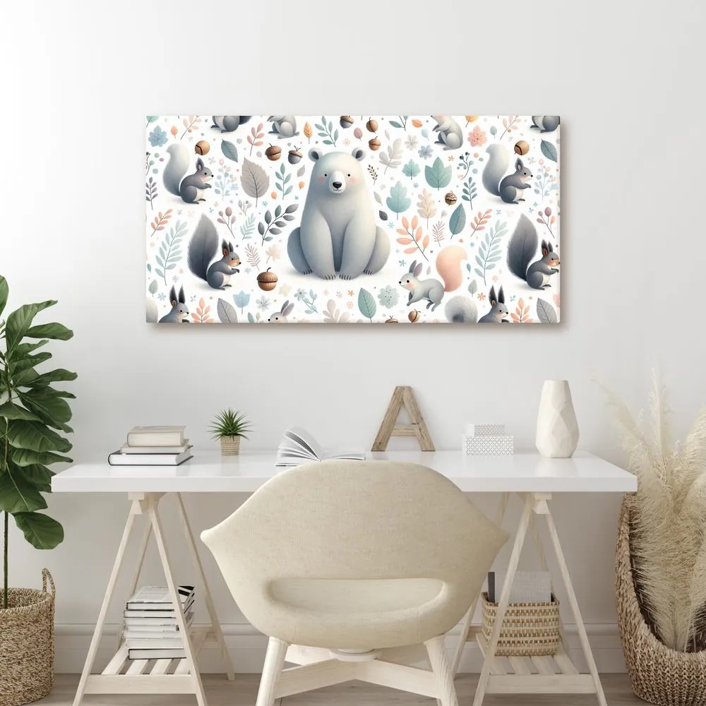 Quadro su tela – Orsetto e amici del bosco