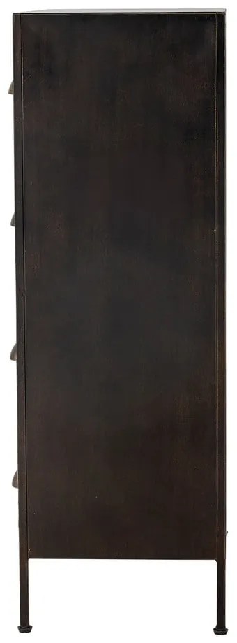 Cassettiera in metallo nero-marrone 60,5x92x33,5 cm Matteo - Bloomingville