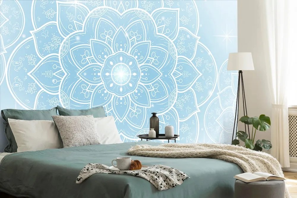 Carta da parati autoadesiva – Mandala orientale celeste