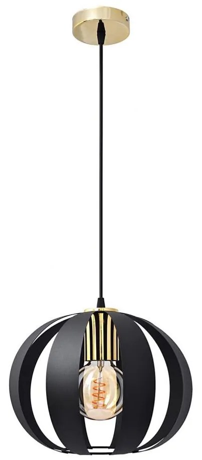 Lampadario a sospensione con filo NEWTON 1xE27/15W/230V nero/oro