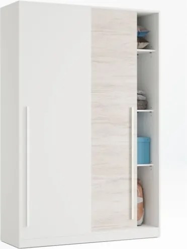 Armadio Guardaroba Appendiabiti 2 Ante Scorrevoli 120 Cm Bianco Anticato TOP121A