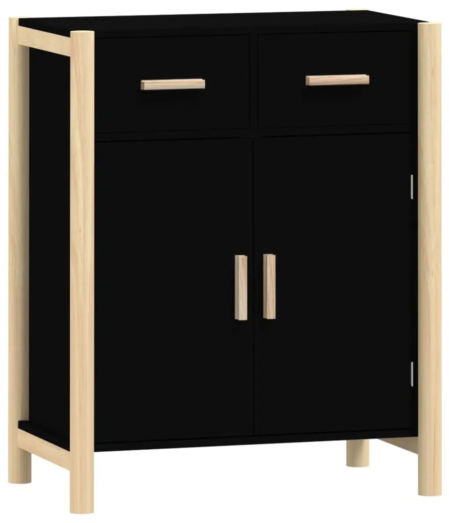 Credenza nera 62x38x75 cm in legno multistrato