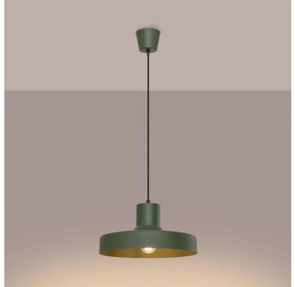 Sollux SL.1705 - Lampadario a sospensione con filo BILO 1xE27/15W/230V diametro 35 cm verde