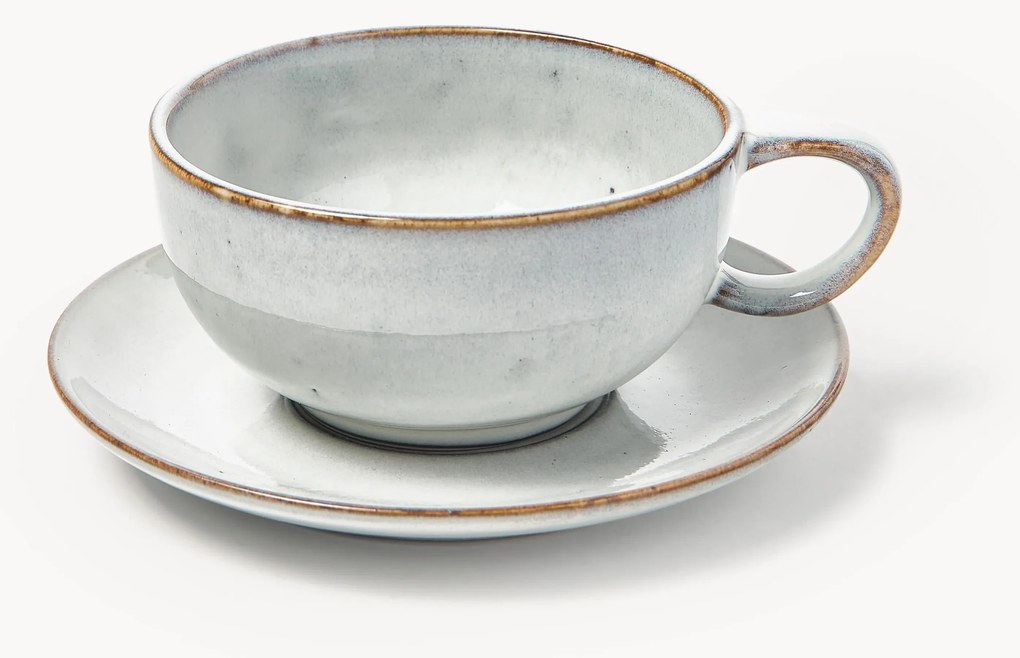 Tazza fatta a mano con piattino Nordic Sand