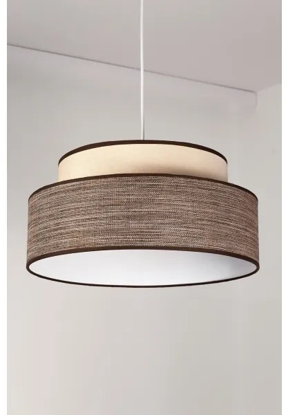 Lampadario a sospensione con filo GRACE 1xE27/60W/230V diametro 40 cm color crema/marrone