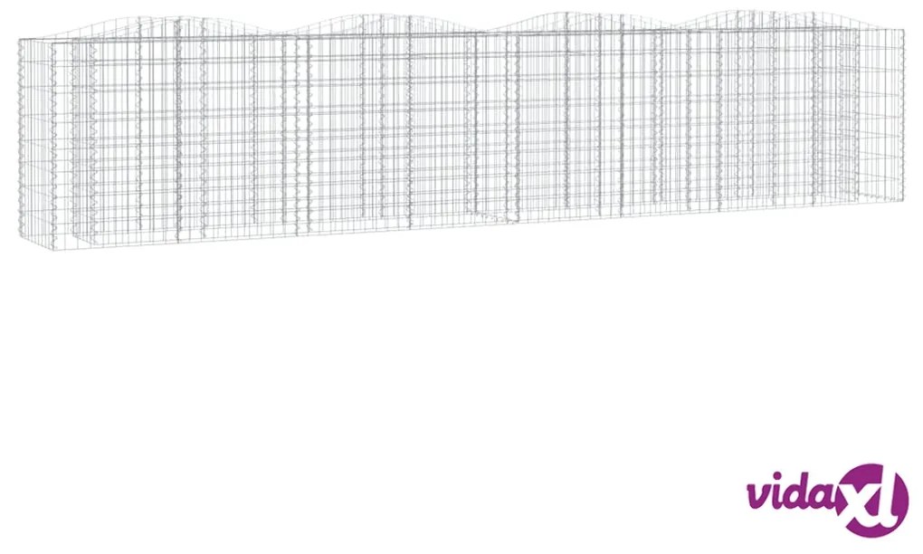 vidaXL Gabbione ad Arco con Letto Rialzato 400x50x100 cm Ferro Zincato