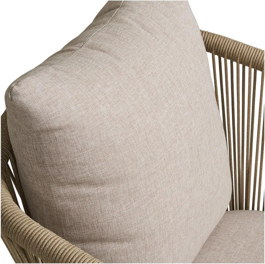 Sedia da esterno beige in metallo/in imbottito Salerno – House Nordic