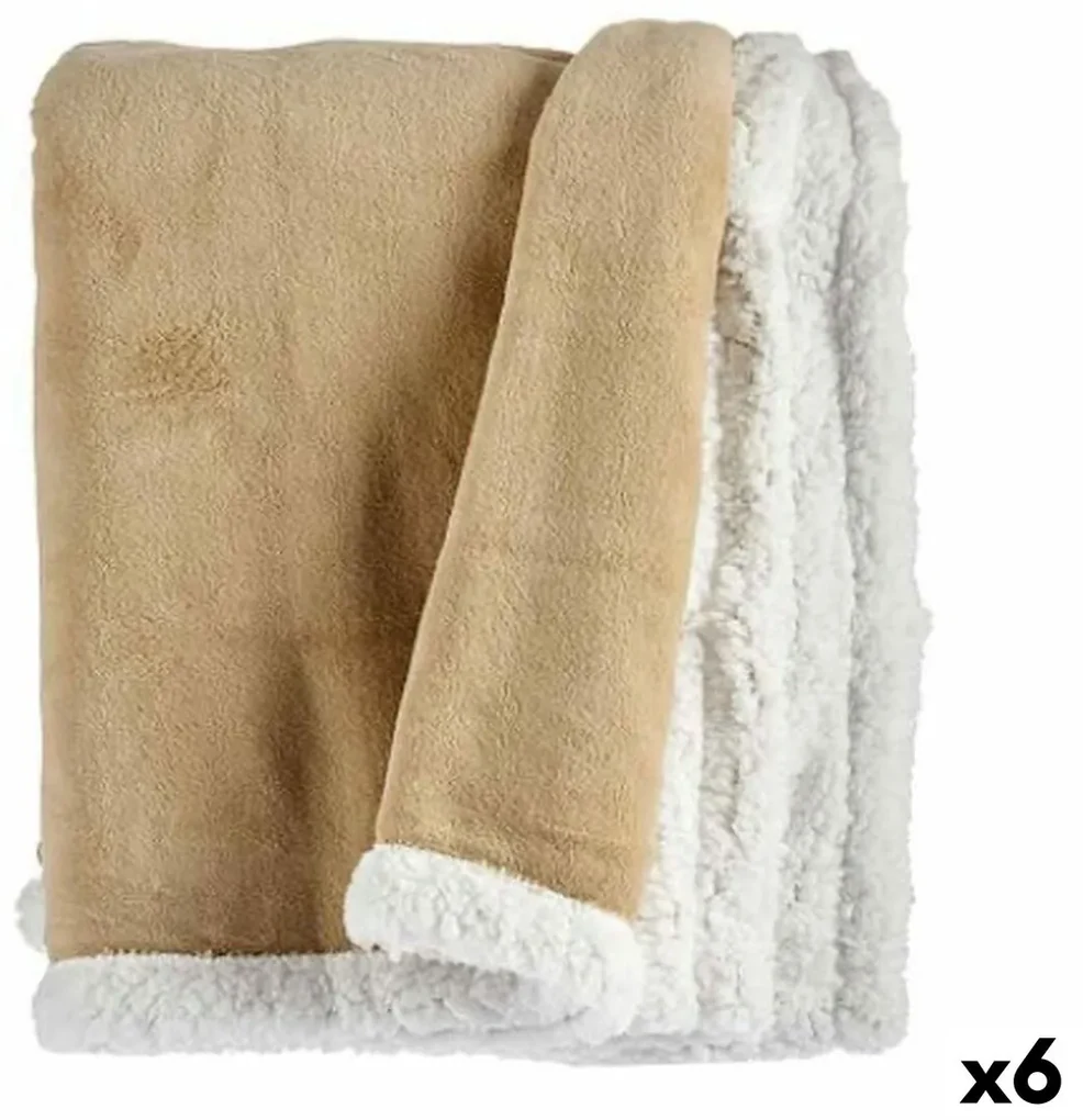 Coperta Bianco Beige 130 x 1 x 170 cm (6 Unità)