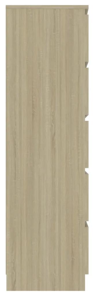 Credenza cassetti rovere sonoma 60x35x121 cm legno multistrato