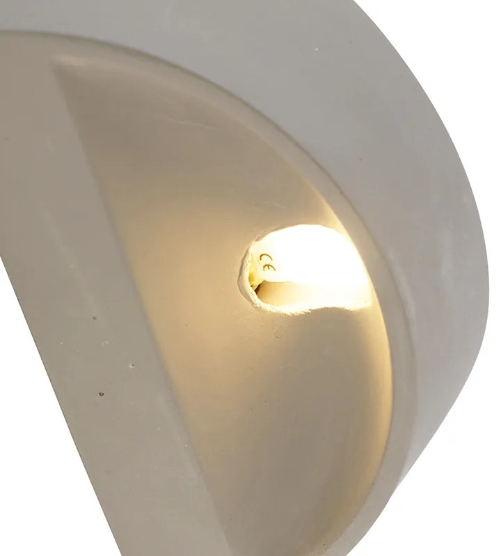 Applique da parete rustica in cemento semicircolare - Adelaide