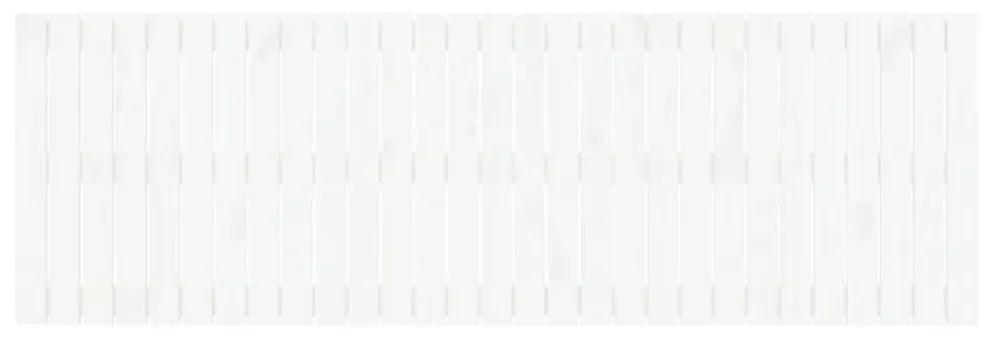 Testiera da parete bianca 185x3x60 cm in legno massello di pino