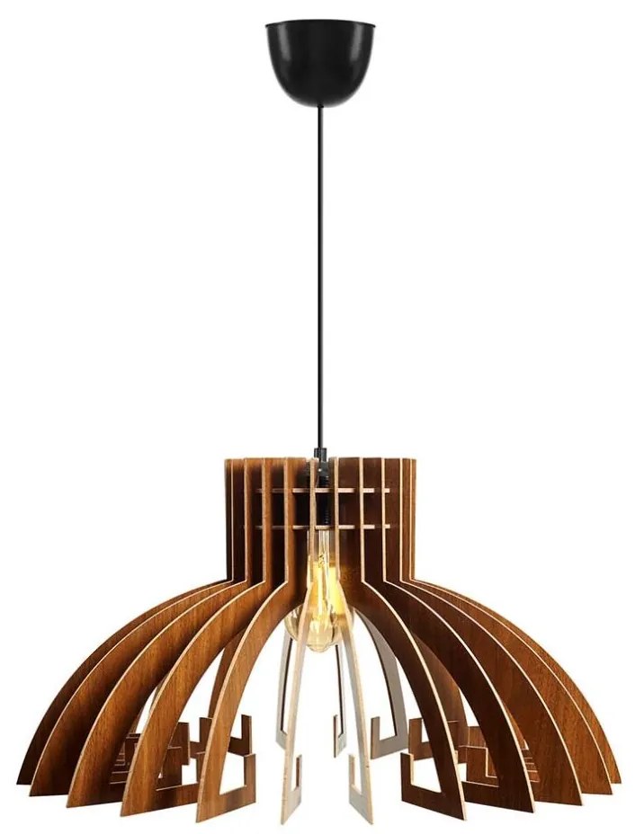 Lampadario a sospensione con filo 1xE27/60W/230V marrone diametro 39 cm