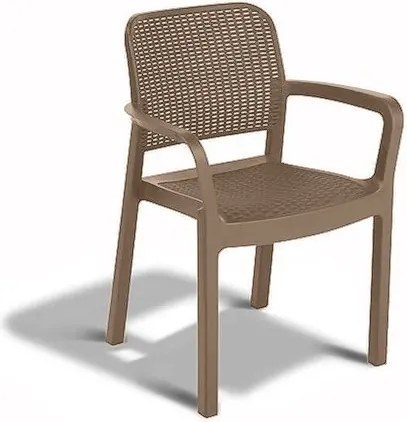 Sedie Da Esterno In Resina Effetto Rattan Con Braccioli Samanna Keter Cappuccino