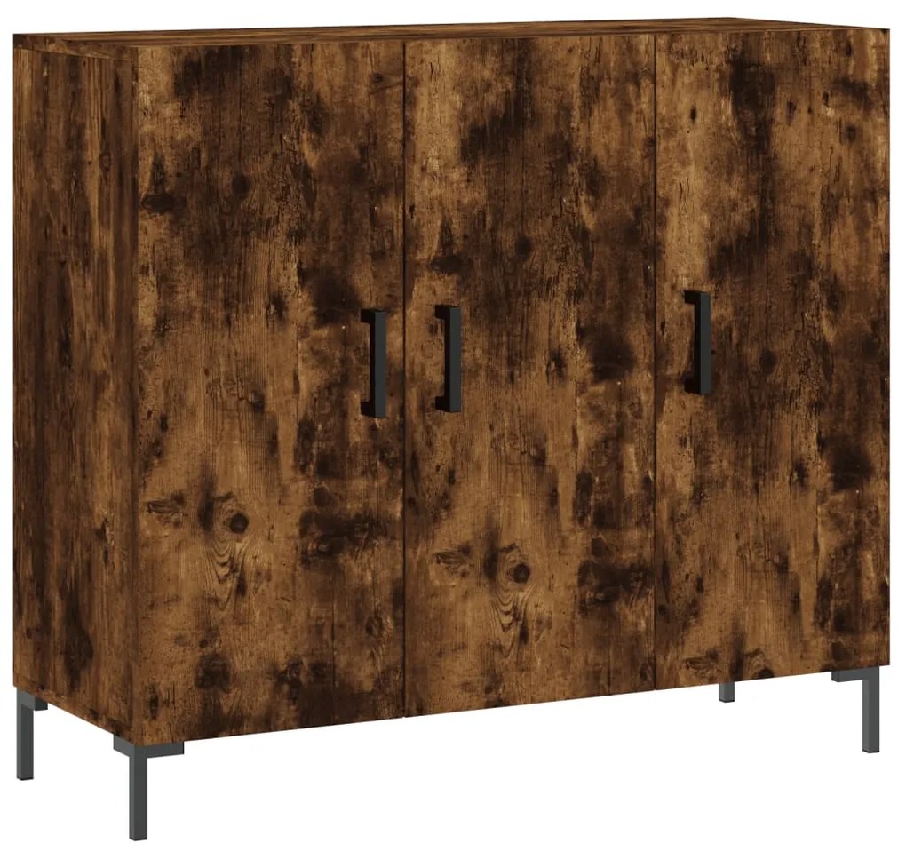 Credenza rovere fumo 90x34x80 cm in legno multistrato