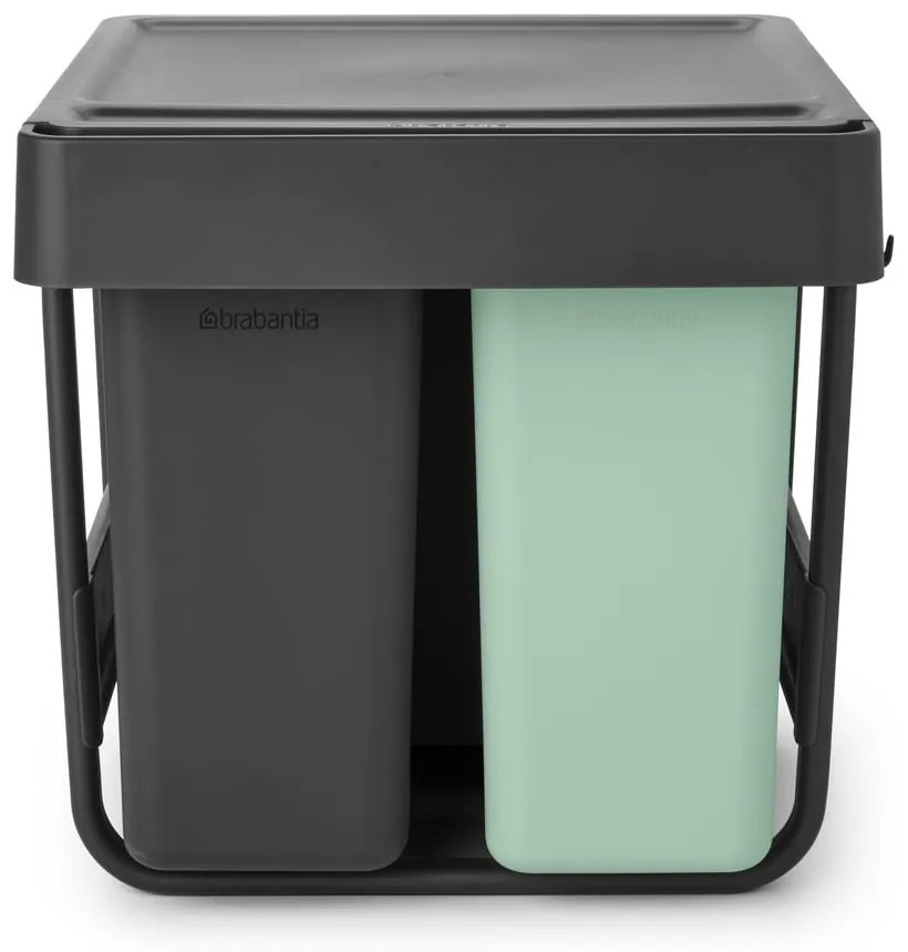 Bidone in plastica touchable per raccolta differenziata in grigio scuro menta 40 l Sort&amp;Go - Brabantia