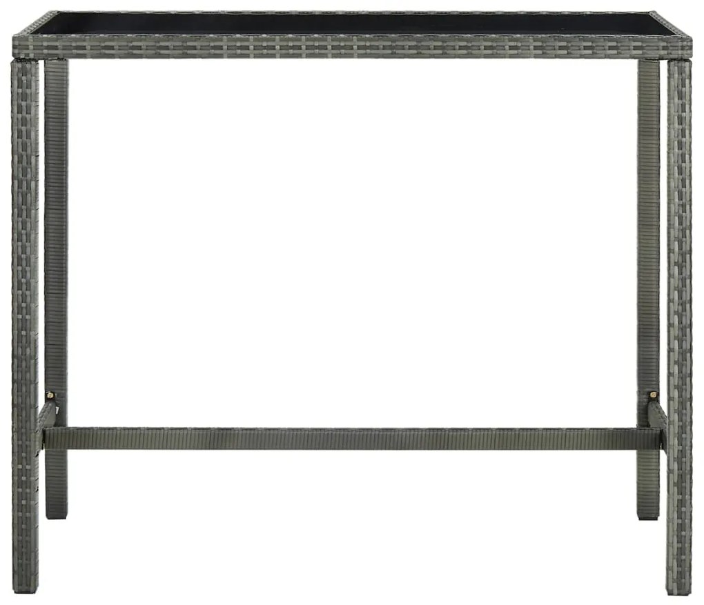 Set da bar da giardino 5 pz con cuscini in polyrattan grigio