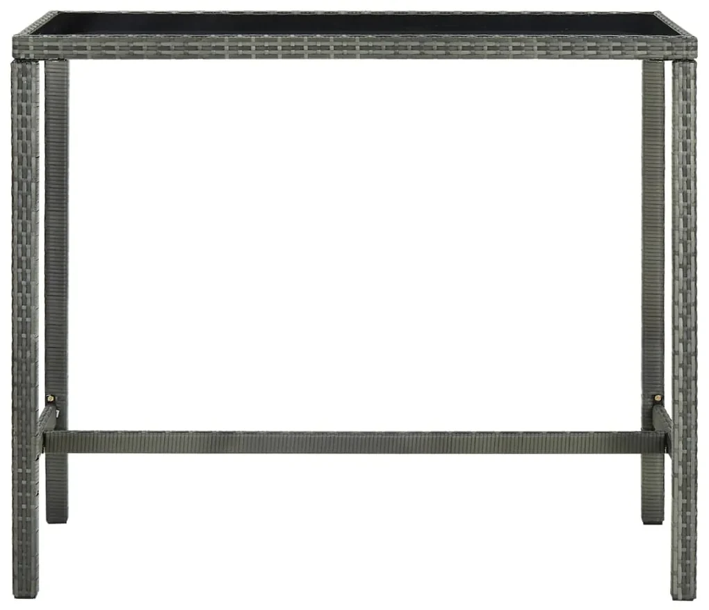 Set da bar da giardino 5 pz con cuscini in polyrattan grigio