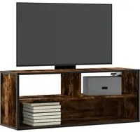 Mobile TV Rovere Fumo 100x31x39,5cm Legno Multistrato e Metallo 848936