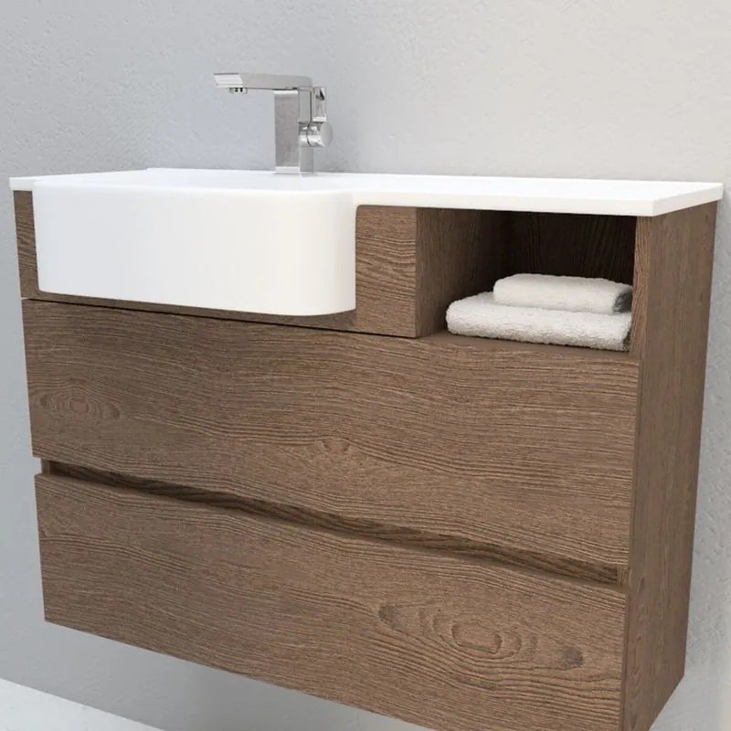 Lavabo d'appoggio rettangolare Florida L 100.3 x H 13 x P 42 cm in resina bianco