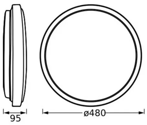 Osram - Plafoniera LED ORBIS LONDON LED/36W/230V Ø 48 cm nera