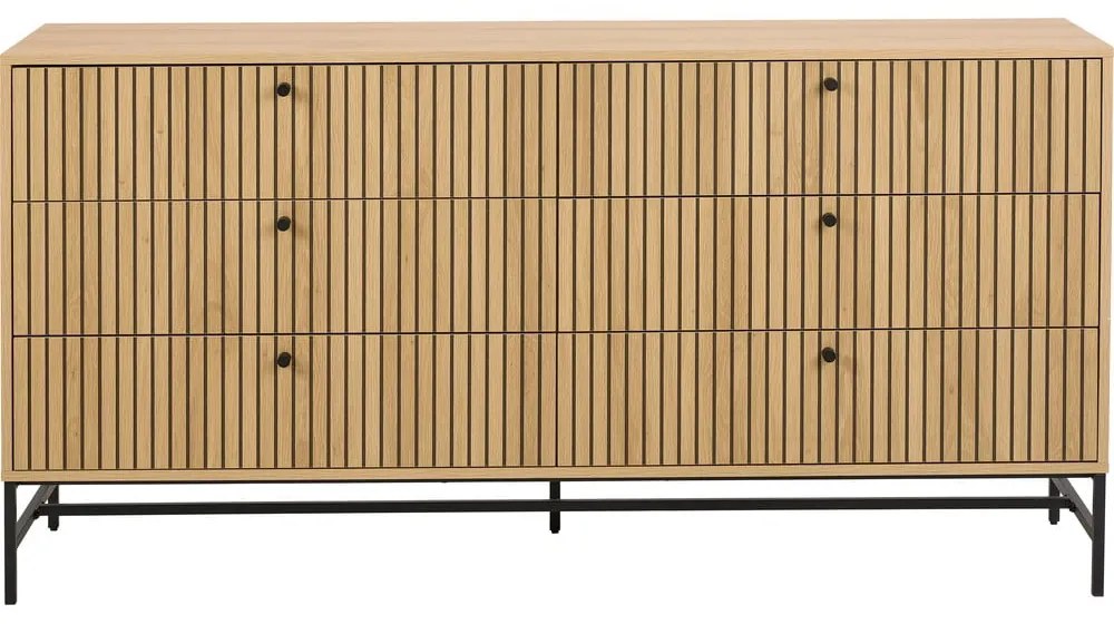 Cassettiera effetto rovere in colore naturale 158x80x40 cm Albany - Actona