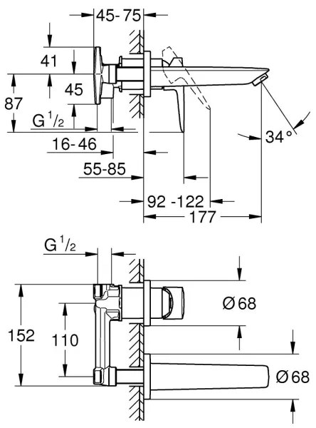 GROHE 20474001 - Miscelatore per lavabo 177 mm, cromo lucido