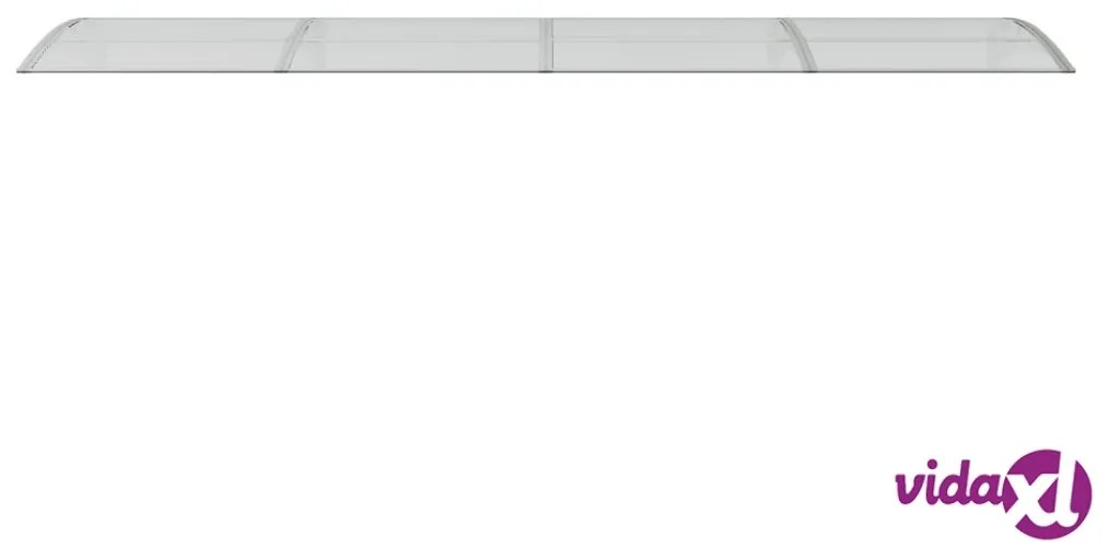 vidaXL Tettoia per Porta Grigia e Trasparente 400x75 cm Policarbonato