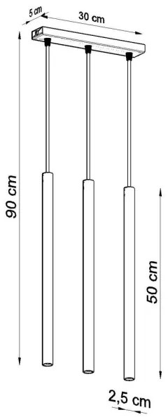 Sollux SL.0470 - Lampadario a sospensione con filo PASTELO 3 3xG9/8W/230V nero