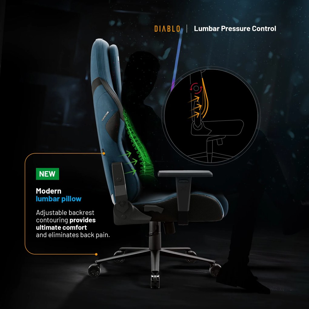 Sedia Da Gaming Diablo X.One Prime, Normal Size, Meta Ocean