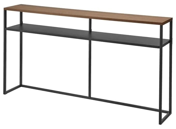 Tavolo consolle nero/in marrone scuro con effetto frassino 20,5x126 cm Tower - YAMAZAKI
