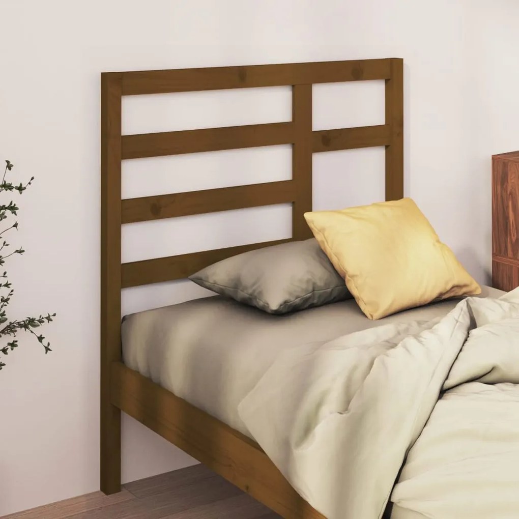Testiera Per Letto Ambra 106x4x104 Cm İn Legno Massello Di Pino /
