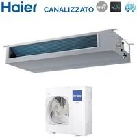 Climatizzatore Condizionatore Haier Inverter Canalizzato Canalizzabile Media Prevalenza 42000 Btu AD125S2SM3FA Monofase R-32 Wi-Fi Optional Comando a Filo Haier Bianco HW-BA116ABK