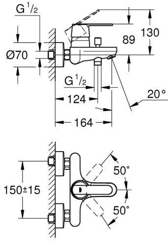GROHE 32887000 - Miscelatore per vasca GET DN 15, cromo lucido